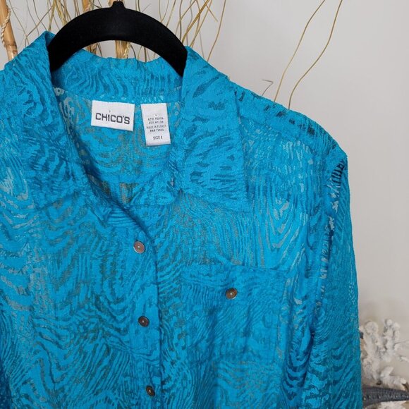 Chico's Button Down Womens 1 (Medium) - Picture 3 of 6